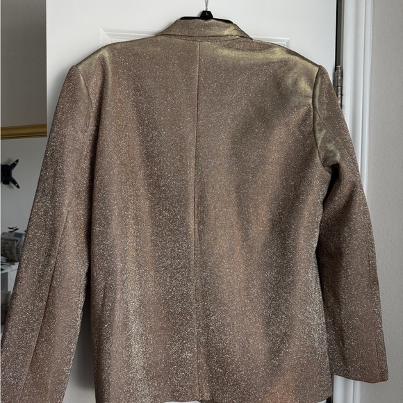 NWT SLA the Label Sparkly Glitter Bronze Paloma Oversized Blazer Size M - Picture 6 of 7